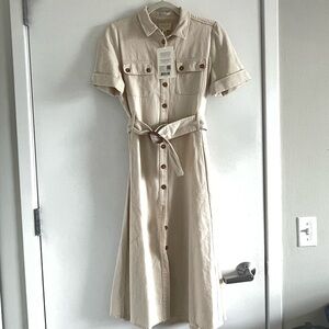 Sezane Jeannette Dress in Mottled Ecru NWT